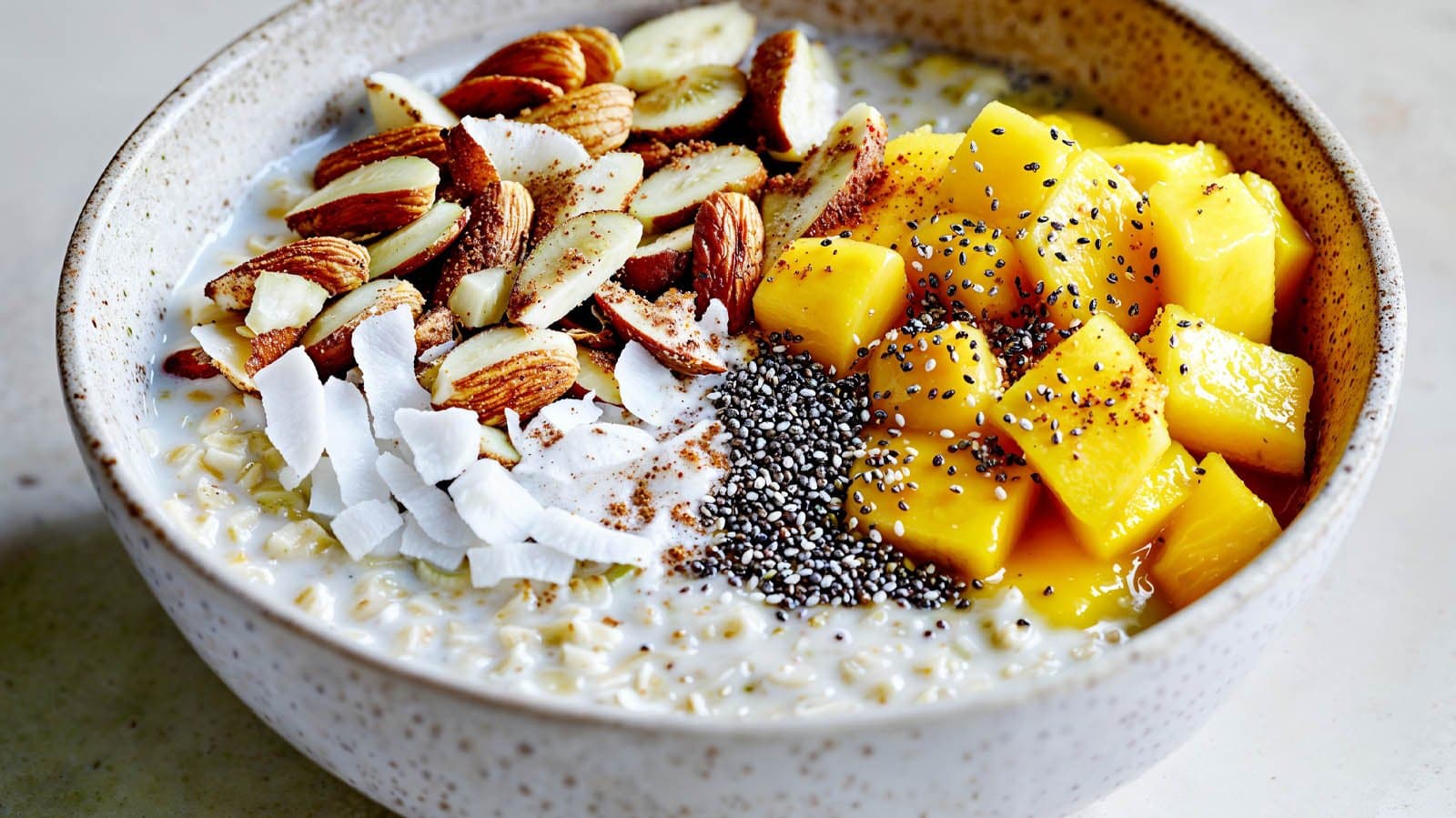 Avena Nocturna con Mango, Coco y Chía