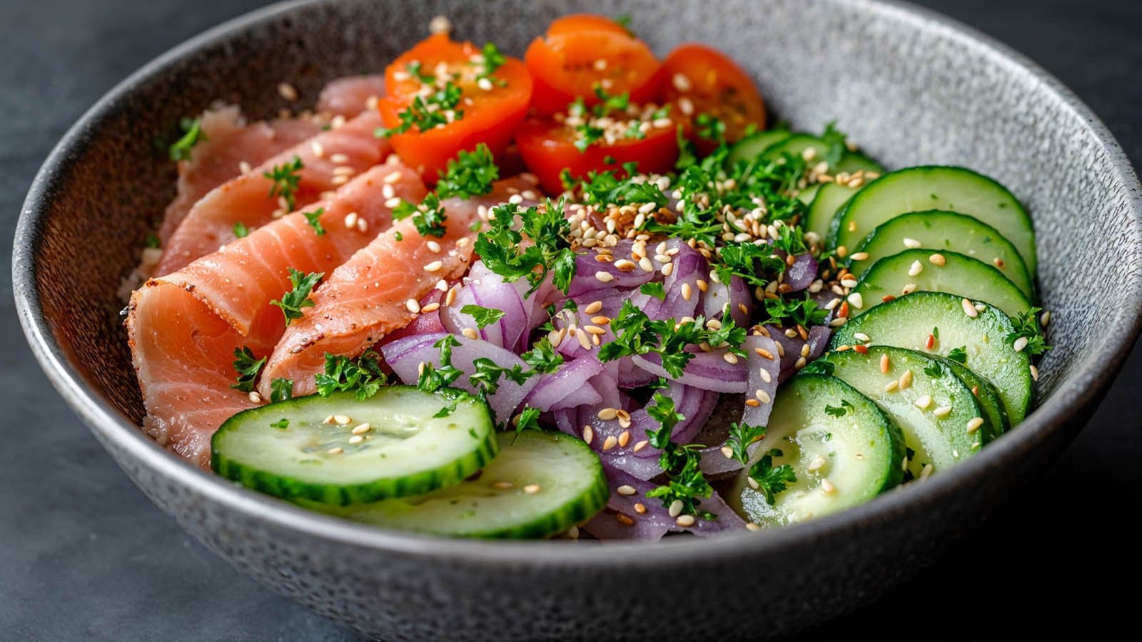 Bowl Fresco de Salmón Ahumado y Pepino